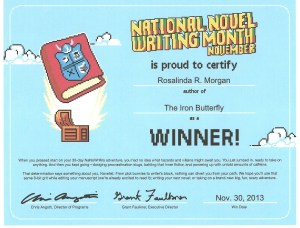 Nanowrimo Winner Certificate